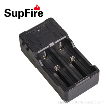 USB dual-slot charger SupFire AC26 for 26650/18650 lithium battery